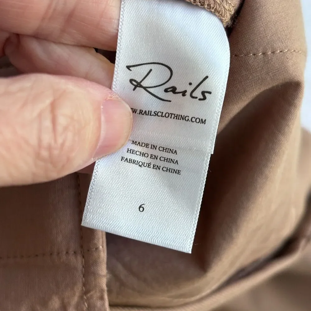 Rails Marnie Trouser Pant Women's 6 Camel Tan Wide Leg Preppy Pleated NWT